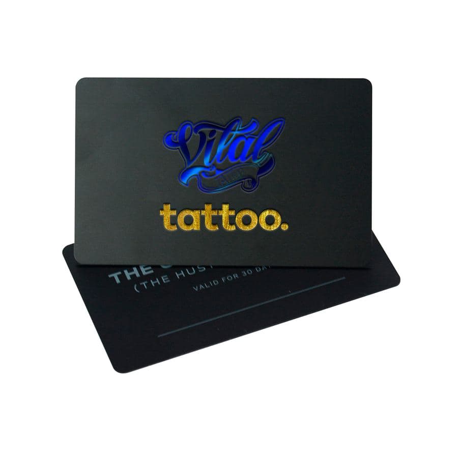 Tarjetas con hot stamping impresas por Rota Print Perú